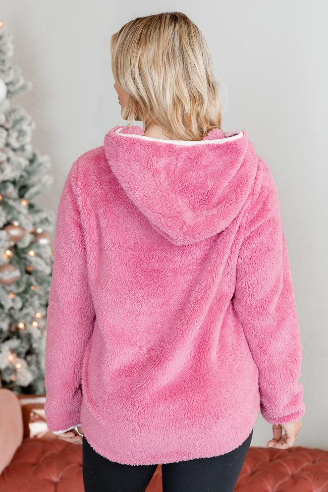 Pink sherpa lined hoodie sale