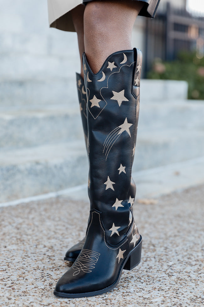 Black star cowboy outlet boots