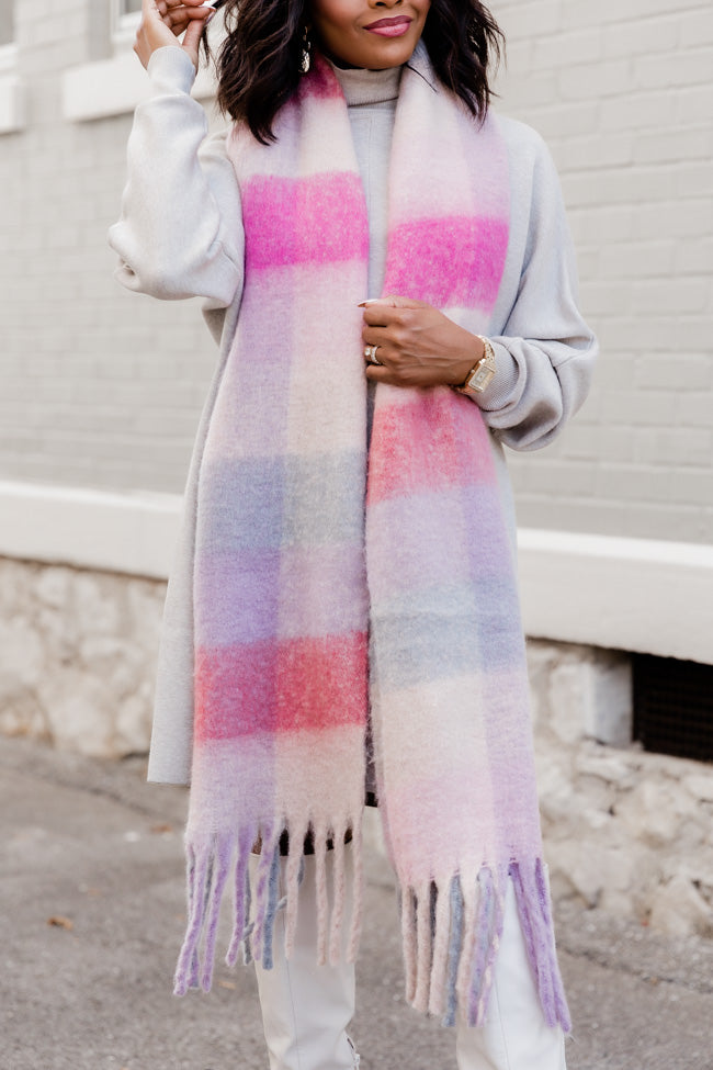 Falling For Us Pastel Plaid Scarf