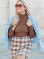 Right Next To You Brown Textured Mock Neck Top FINAL SALE