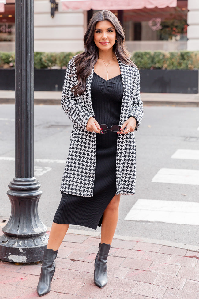 Get On Board Black Houndstooth Coat