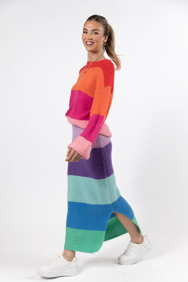 Coming Together Multi Color Striped Skirt