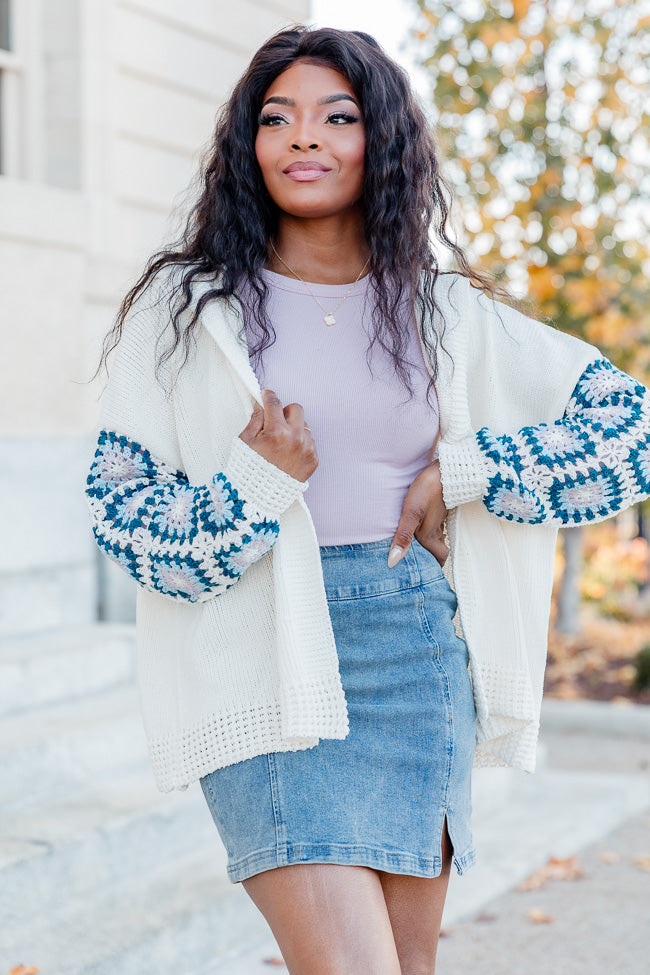 Denim skirt pink clearance cardigan