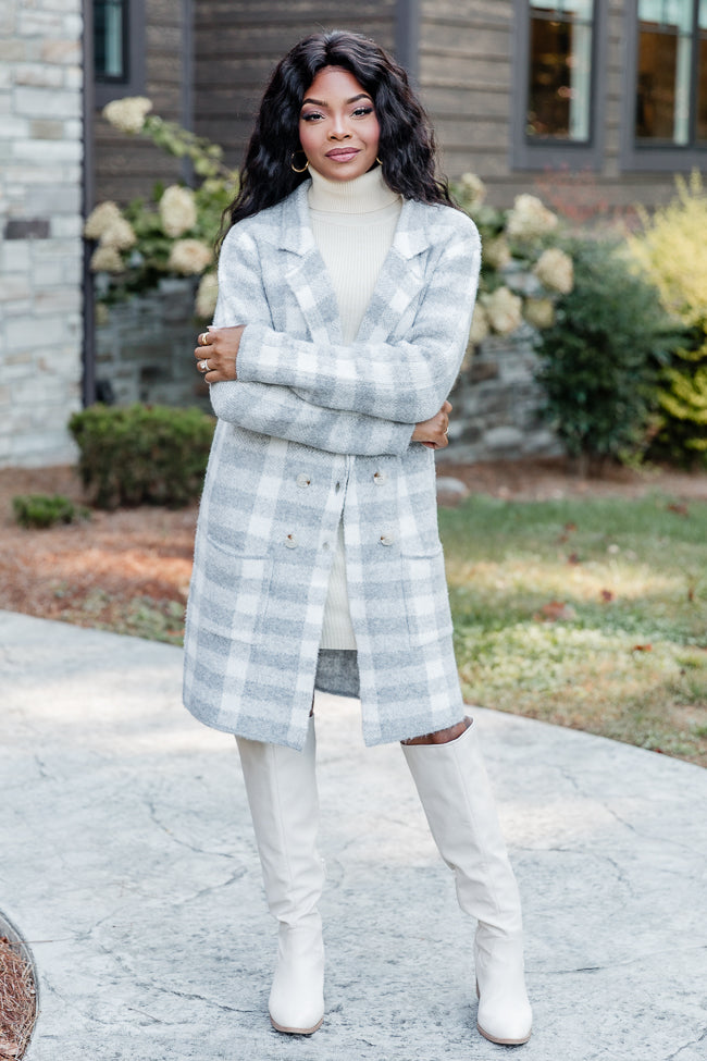 Plaid on sale cardigan coat