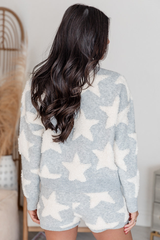 Grey sweater clearance with white stars