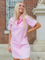 Pretty In Chambray Pink Acid Wash Dress FINAL SALE