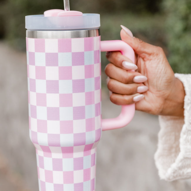 Sippin' Pretty Hot Pink Leopard 40 oz Drink Tumbler With Lid And Straw