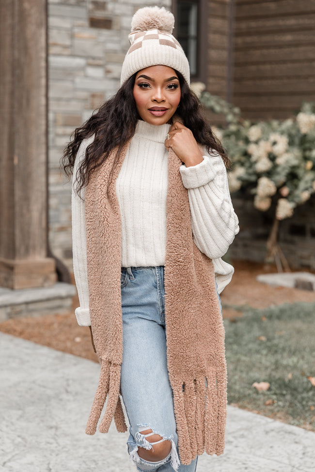 Taupe Teddy Scarf