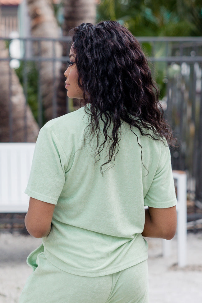 Never Looking Back Lime Terry Lounge Tee 