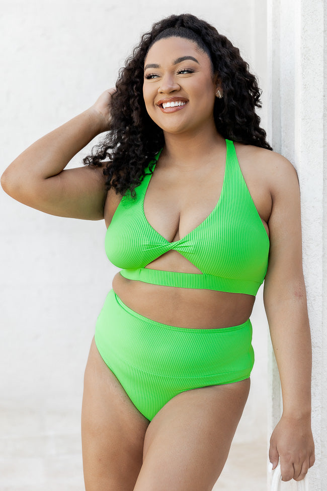 Green with Envy Lime Green Halter Bikini Top FINAL SALE