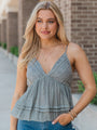 Nowhere To Go Olive Crochet Padded Bust Tank FINAL SALE