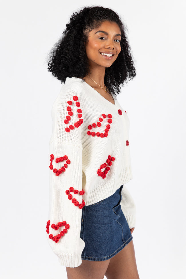 Better Together Ivory Heart Embroidered Cardigan - Coming Soon