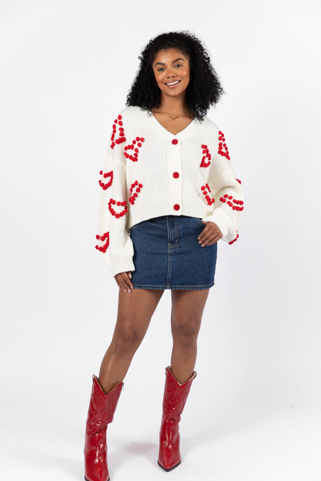 Better Together Ivory Heart Embroidered Cardigan - Coming Soon