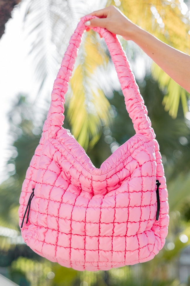 Bubblegum Pink Quilted Carry-All Bag