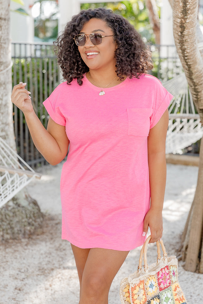 Sorbet Summer  Pink T-Shirt Dress