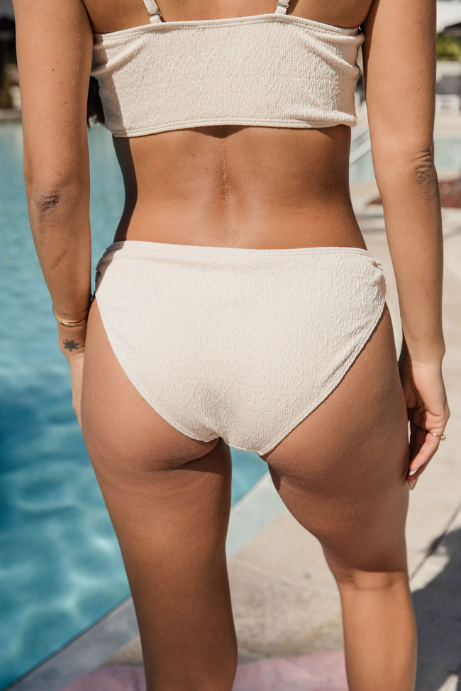 Salt And Stone Oatmeal Textured O-Ring Low Waisted Bikini Bottoms