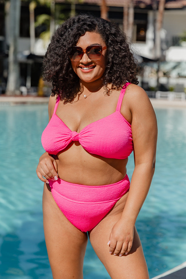 Coastal Kiss Hot Pink Knotted Bikini Top FINAL SALE