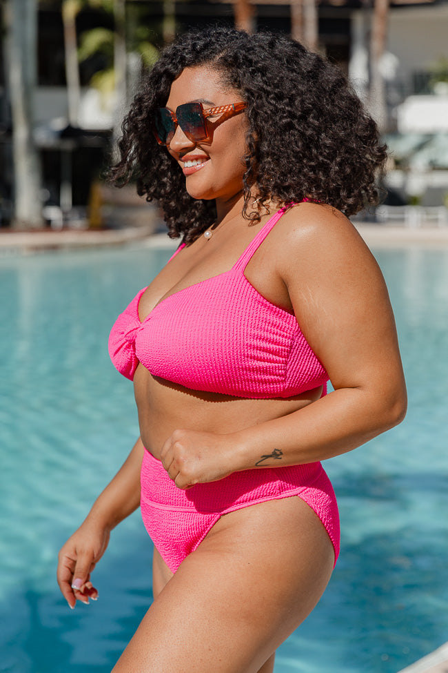 Coastal Kiss Hot Pink Knotted Bikini Top FINAL SALE