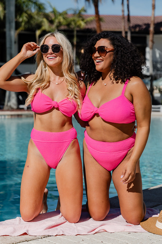 Coastal Kiss Hot Pink Knotted Bikini Top FINAL SALE