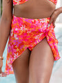 Aruba Adventures Red Tropical Printed Chiffon Sarong