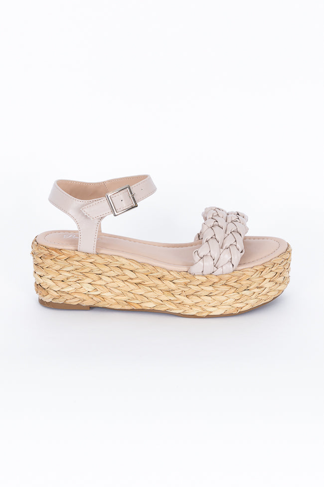 Jessica Nude Braided Platform Sandal
