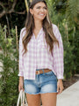 Easy Choice Purple Gauze Plaid Button Up FINAL SALE