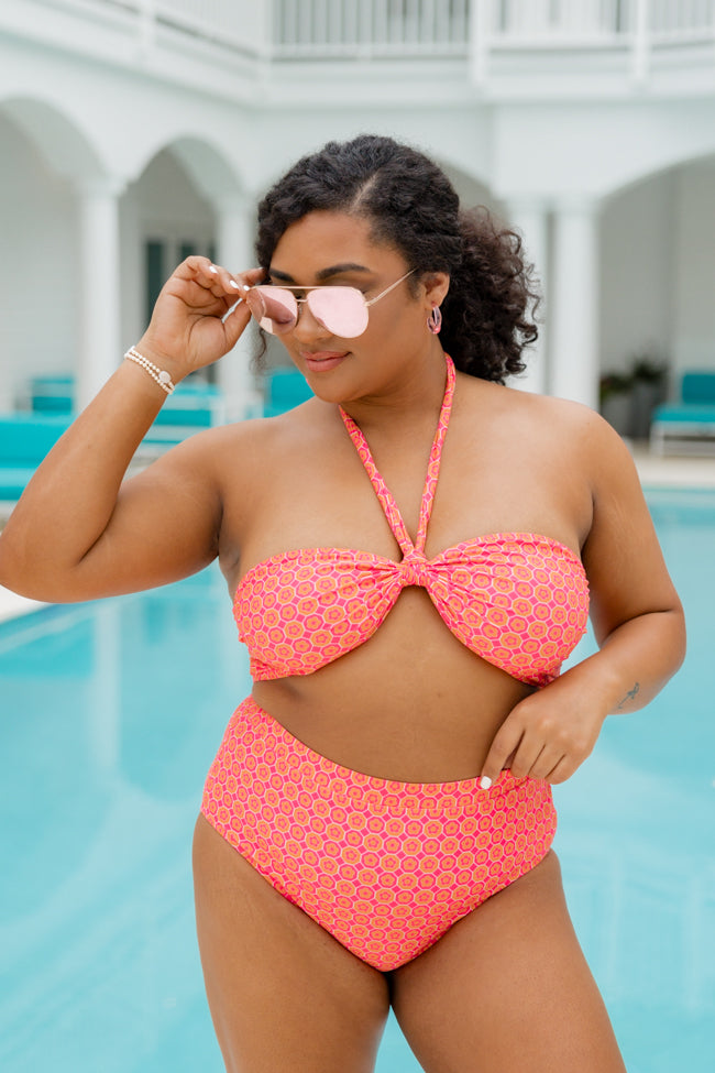 Take A Vacation in Daisy in Reverse Bikini Bottoms Pink Lily