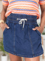 Nothing Left To Do Dark Wash Denim Skort