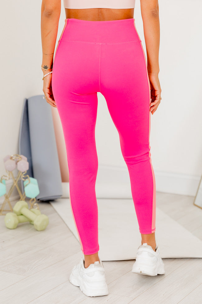 Always On The Go Pink Color Block Leggings