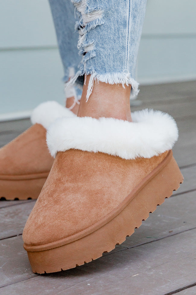 Tan outlet fuzzy slippers