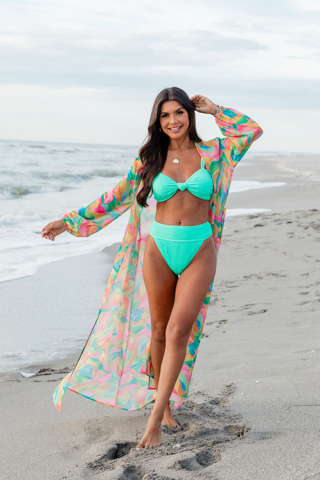 Eyes On Paradise in Kaleidoscope Dreams Belted Kimono Cover Up