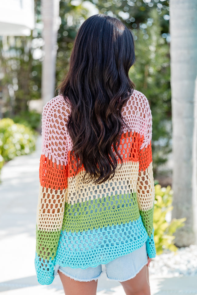 A New Hope Rainbow Open Knit Sweater