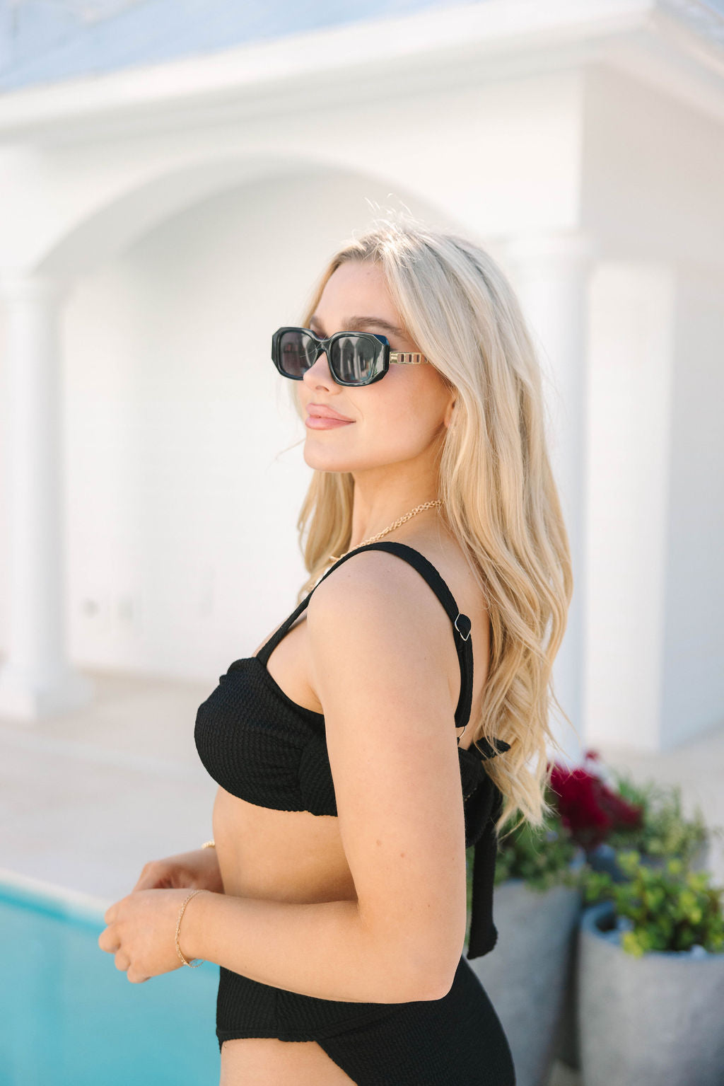 Coastal Kiss Black Knotted Bikini Top