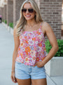 Bring Me Fresh Cut Flowers Pink Floral Print Tank FINAL SALE