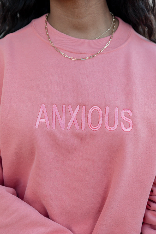 Anxious Embroidered Brick Oversized Sweatshirt FINAL SALE