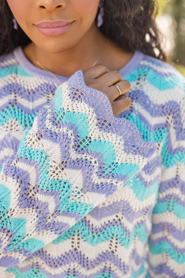 Coastal Vibes Multi Color Stitched Sweater