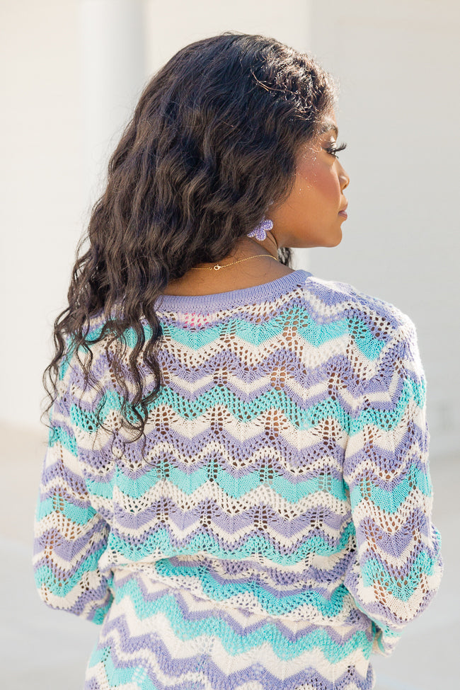 Coastal Vibes Multi Color Stitched Sweater