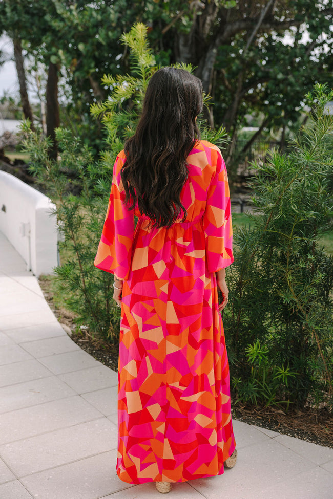 Where We Met in Serene Sunset Printed Woven Maxi Dress