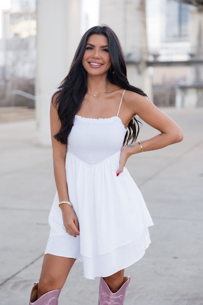 Small Town Roots White Woven Dress