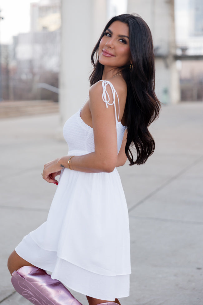 Small Town Roots White Woven Dress