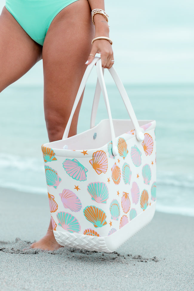 Rubber Beach Tote Bag in Shell Yeah