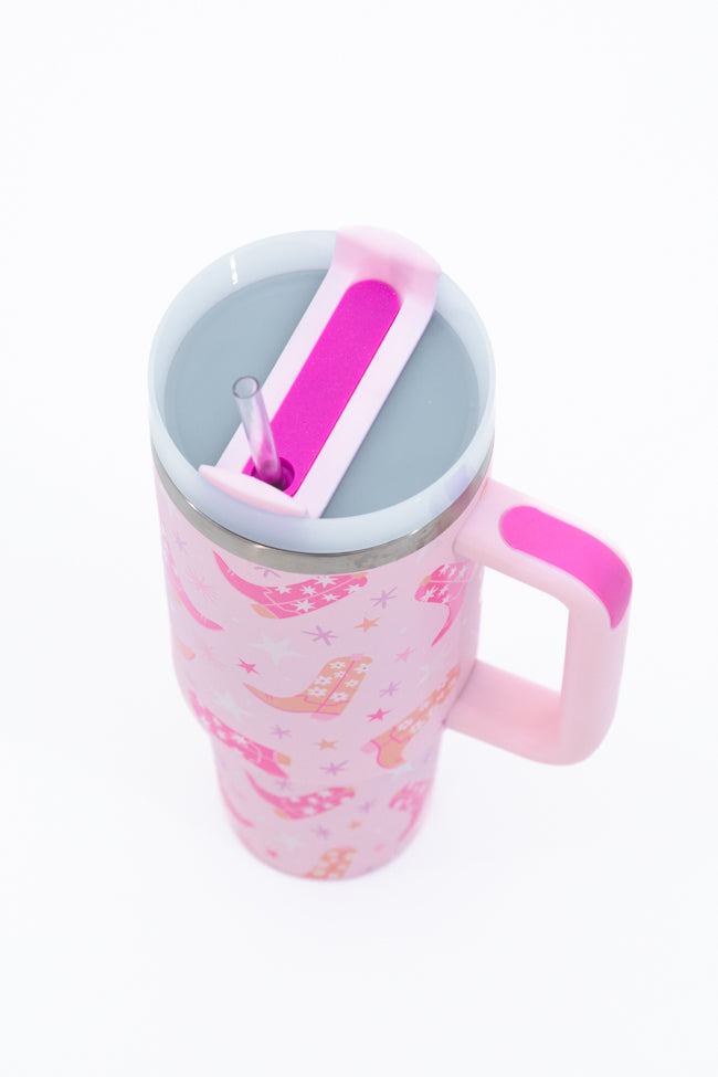 Sippin' Pretty Boots 40 0z Drink Tumbler With Lid And Straw