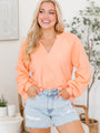 Friday Evening Orange Knit Long Sleeve Top