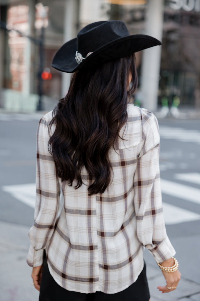Well Known Off White Plaid Shirt