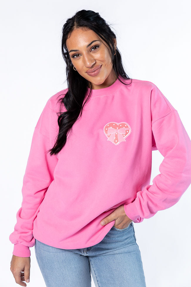 You're The Sweetest Thing Pink Oversized Graphic Sweatshirt