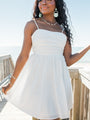 Gentle On My Mind White Rouched Top Dress