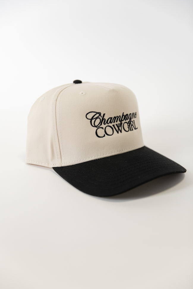 Champagne Cowgirl Black and Natural Trucker Hat