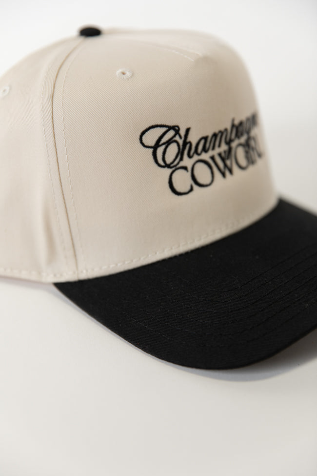 Champagne Cowgirl Black and Natural Trucker Hat