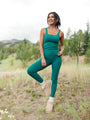 Miles Ahead Teal Square Neck Bra Tank Top