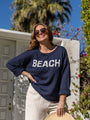 Beach Navy Crew Neck Sweater